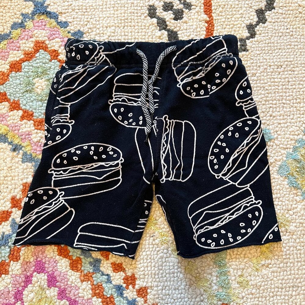 Boys Appaman Black & White "Burger" Camp Shorts